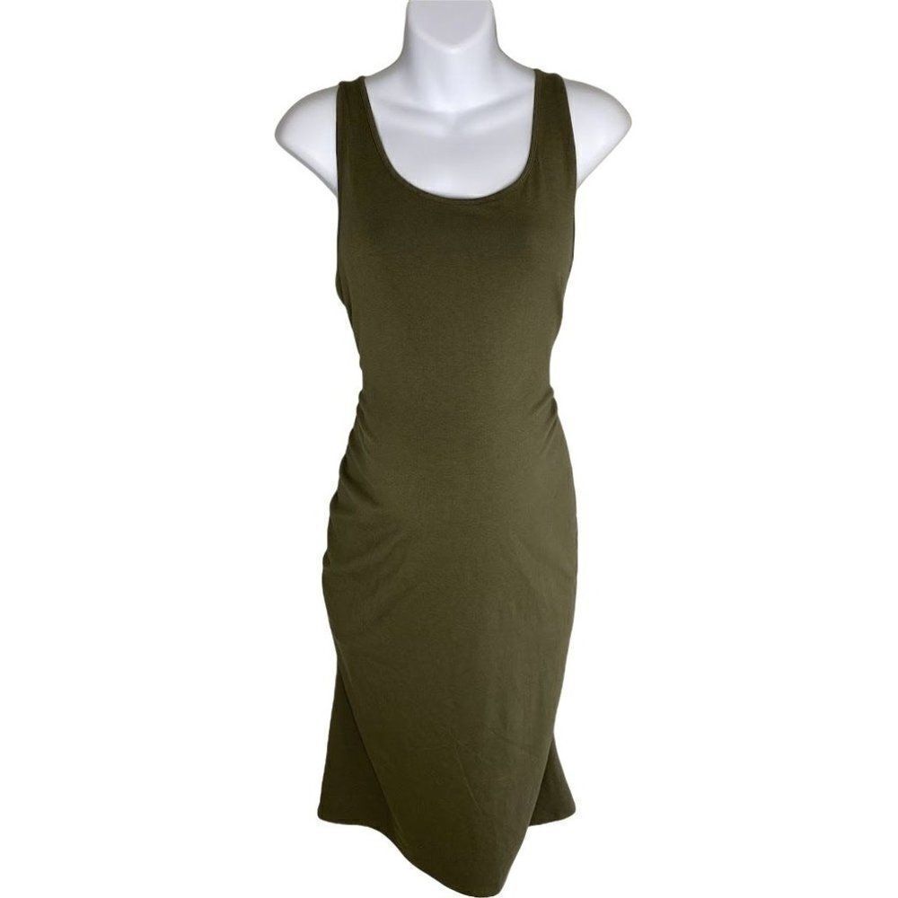 Isabel Maternity Dress Women's XS Green Sleeveless Stretchy Scoop-Neck NEW‎